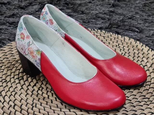 Pantofi dama piele rosii Gloria biashoes.ro imagine reduceri